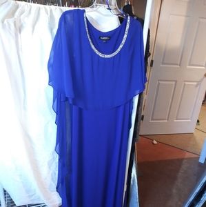 Royal blue cape dress